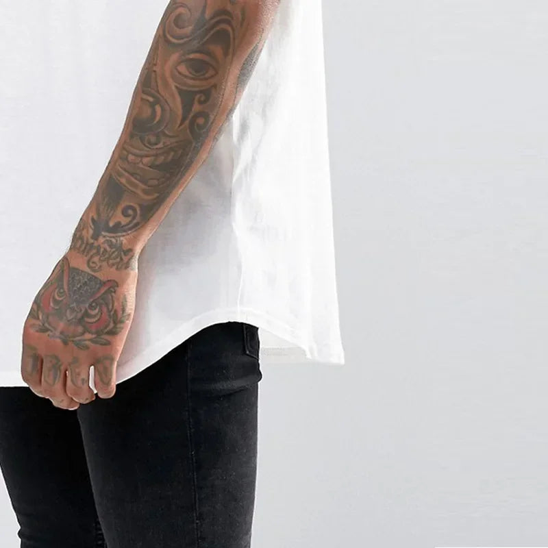 2026 MRMT High Street Arc Hem Mens T Shirt High Quality Cotton Men T-Shirt Lengthened Over Size Man Tops Tees For Male Tshirt