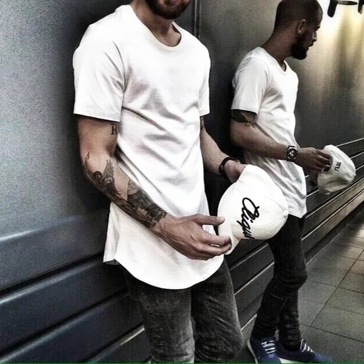 2026 MRMT High Street Arc Hem Mens T Shirt High Quality Cotton Men T-Shirt Lengthened Over Size Man Tops Tees For Male Tshirt