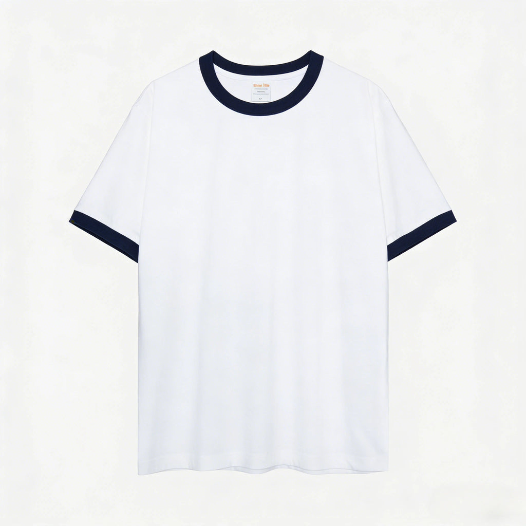 230G Heavy Cotton Contrasting Men T-shirt Short-sleeved Splicing Men's T shirt Youth Bottoming Tops Tees Shirt