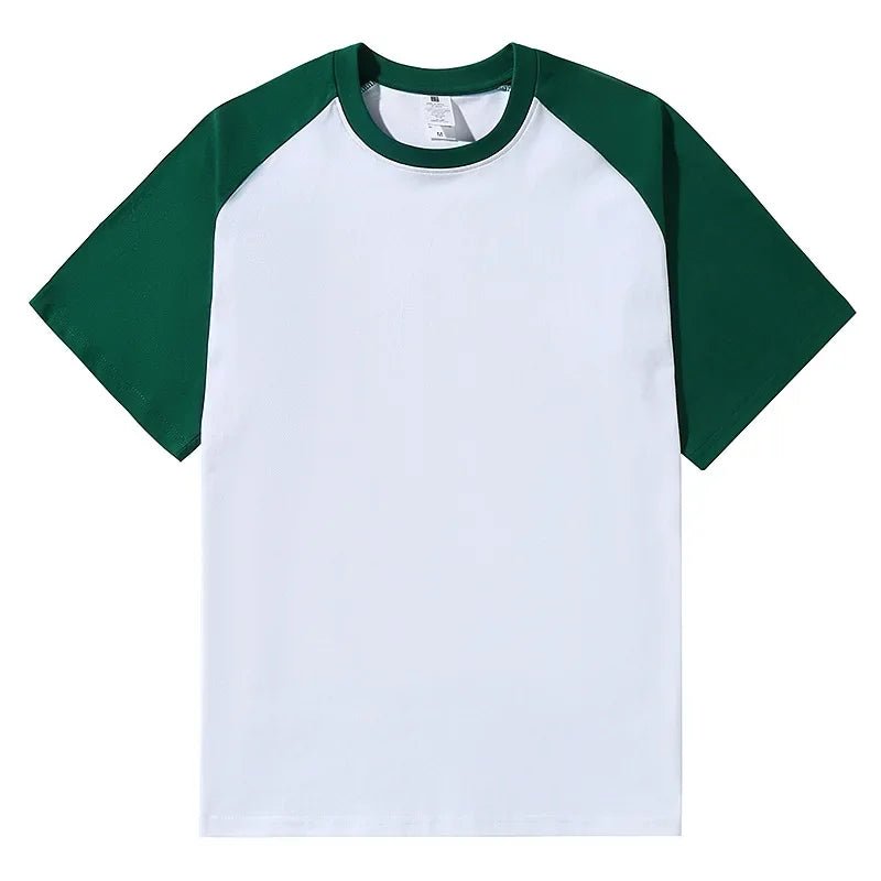 New 220g Men's T-shirts Heavy-Duty Pure Cotton Shoulder-Plugged Short-Sleeved Men T Shirt Color Bottoming Man Tee Shirt