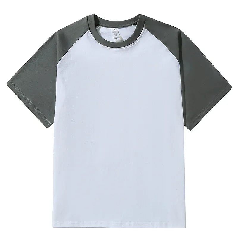 New 220g Men's T-shirts Heavy-Duty Pure Cotton Shoulder-Plugged Short-Sleeved Men T Shirt Color Bottoming Man Tee Shirt