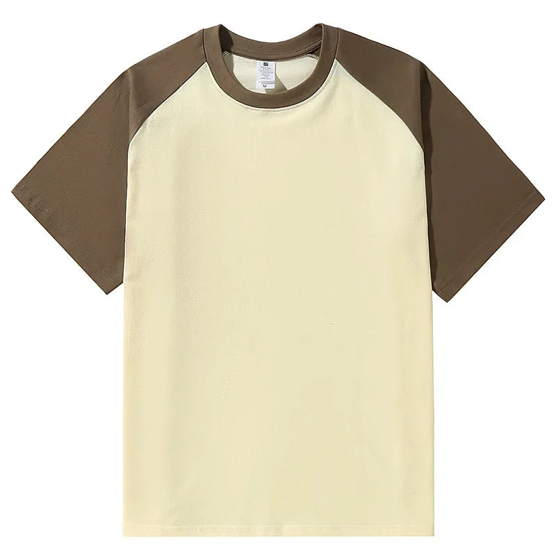 New 220g Men's T-shirts Heavy-Duty Pure Cotton Shoulder-Plugged Short-Sleeved Men T Shirt Color Bottoming Man Tee Shirt