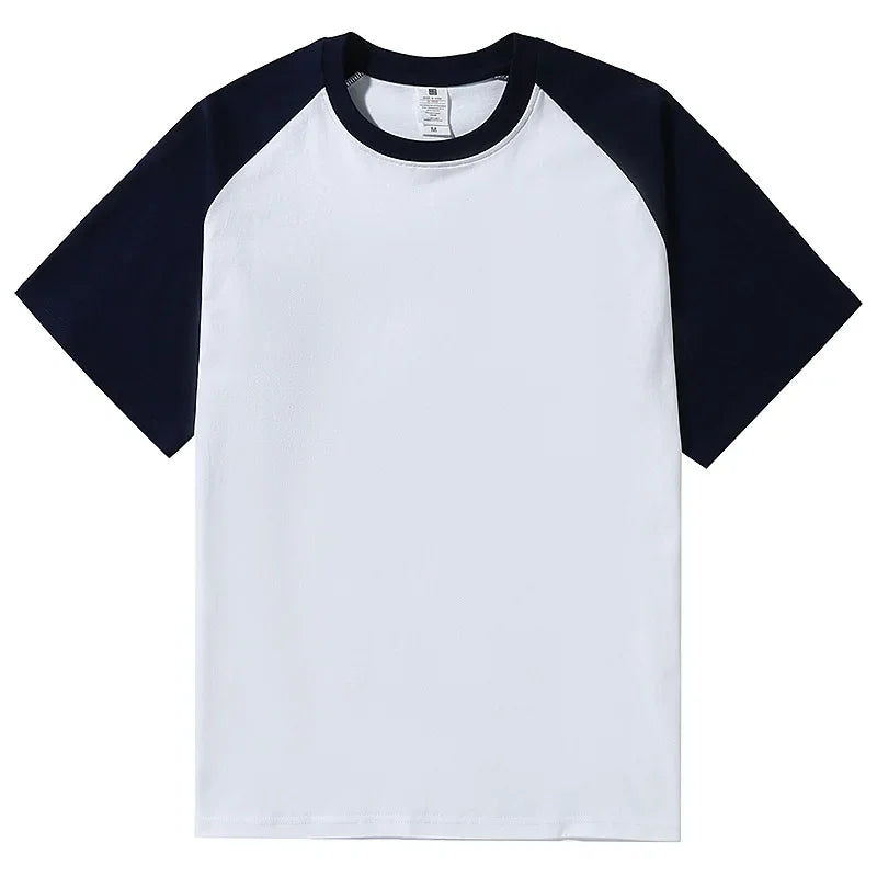 New 220g Men's T-shirts Heavy-Duty Pure Cotton Shoulder-Plugged Short-Sleeved Men T Shirt Color Bottoming Man Tee Shirt