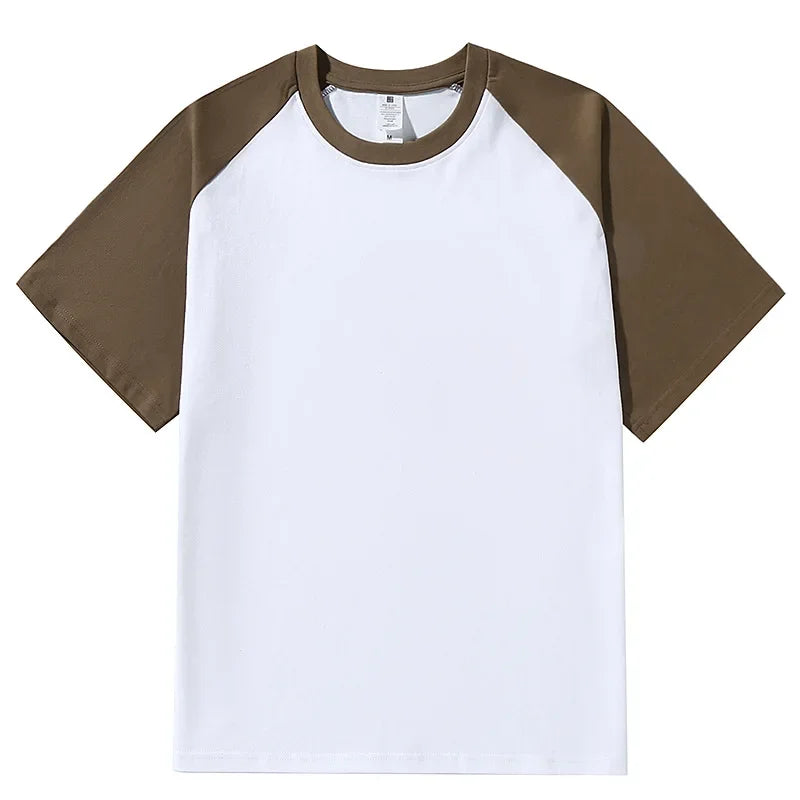 New 220g Men's T-shirts Heavy-Duty Pure Cotton Shoulder-Plugged Short-Sleeved Men T Shirt Color Bottoming Man Tee Shirt