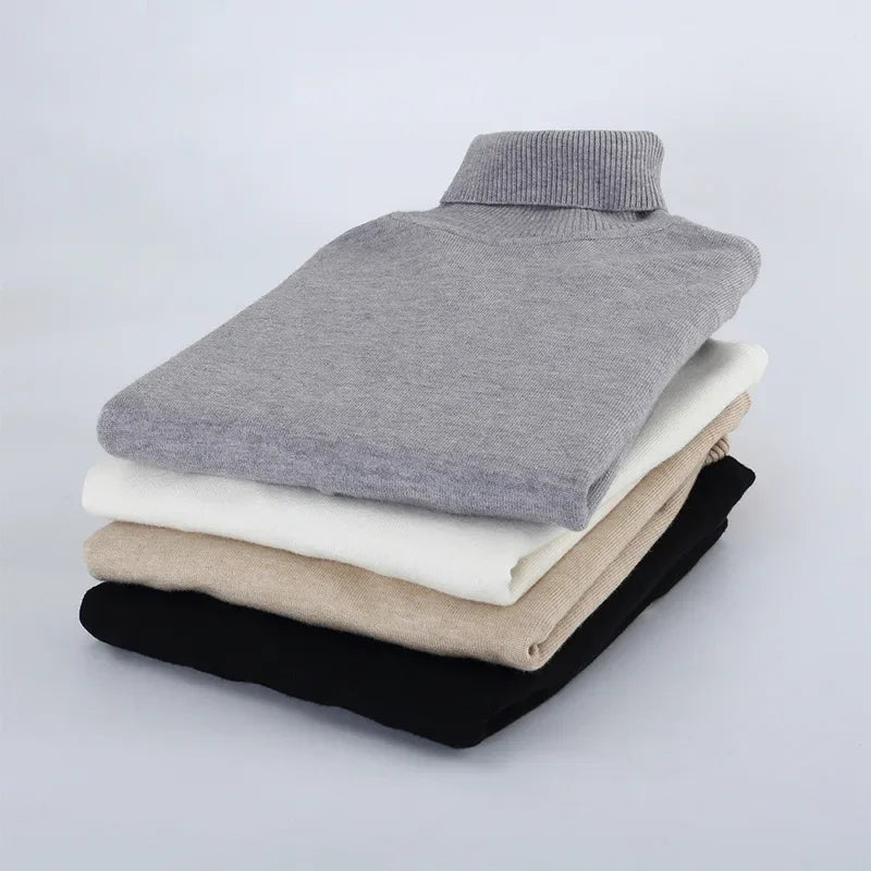 2026 New Men's Knitwear Sweater Korean Men's Sweater Pullover Long Sleeve Fashion Urban High Collar Trend