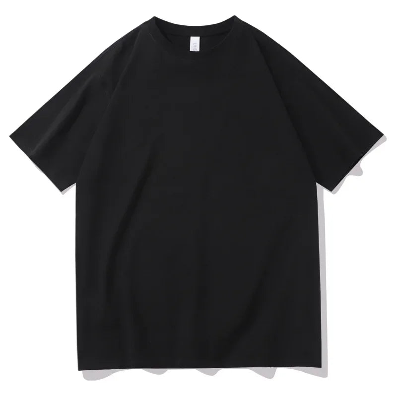 2026 New Short Sleeve 230g Cotton Round Neck Solid Color Loose Half Sleeve Bottoming Shirt For Men Tops Men's t Shirt