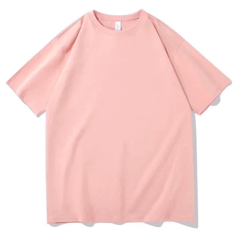 2026 New Short Sleeve 230g Cotton Round Neck Solid Color Loose Half Sleeve Bottoming Shirt For Men Tops Men's t Shirt