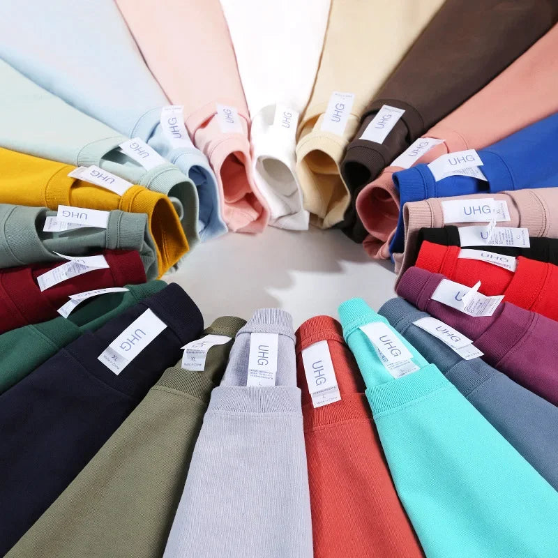 2026 New Short Sleeve 230g Cotton Round Neck Solid Color Loose Half Sleeve Bottoming Shirt For Men Tops Men's t Shirt