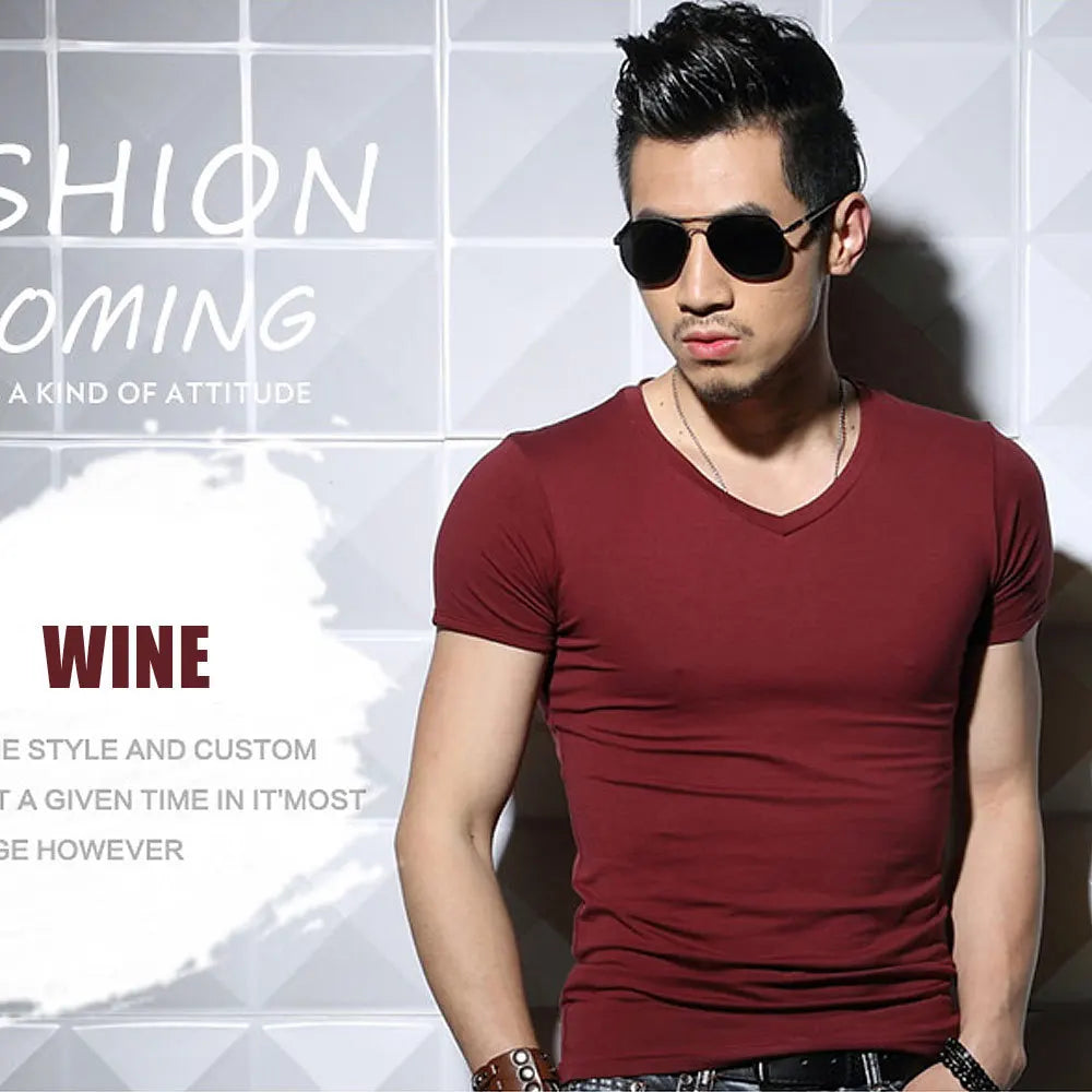 Men's T Shirt Short Sleeve Men T-Shirt O-Neck Slim Solid Color Half Sleeved Man Tops Tee Shirt For Male 2026 MRMT