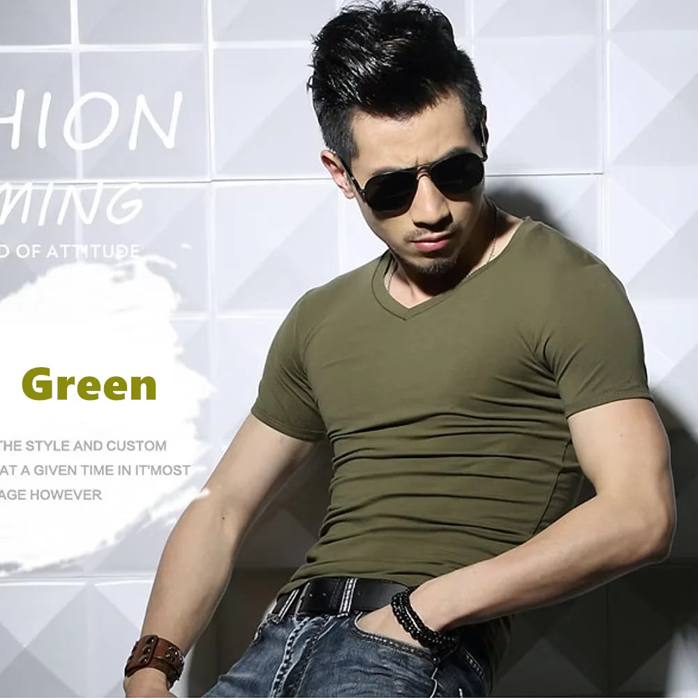 Men's T Shirt Short Sleeve Men T-Shirt O-Neck Slim Solid Color Half Sleeved Man Tops Tee Shirt For Male 2026 MRMT