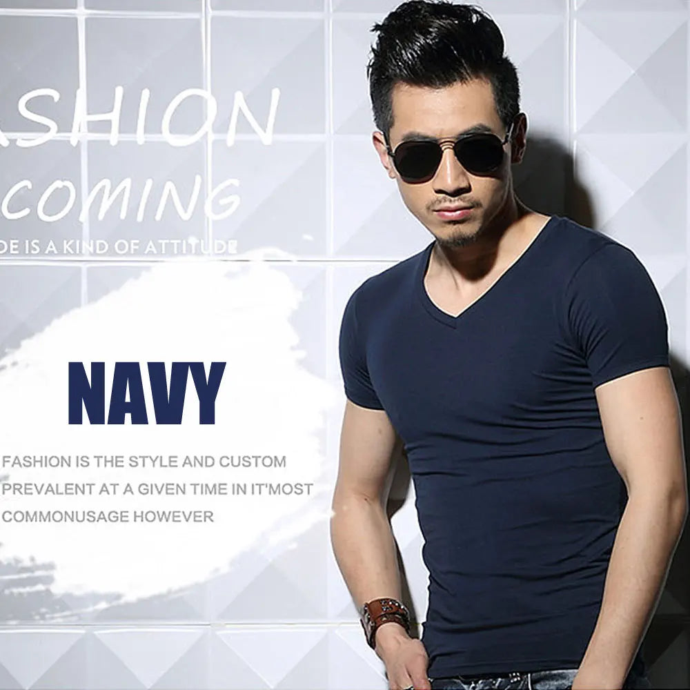 Men's T Shirt Short Sleeve Men T-Shirt O-Neck Slim Solid Color Half Sleeved Man Tops Tee Shirt For Male 2026 MRMT