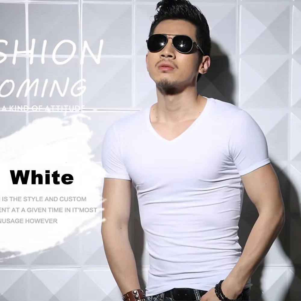 Men's T Shirt Short Sleeve Men T-Shirt O-Neck Slim Solid Color Half Sleeved Man Tops Tee Shirt For Male 2026 MRMT