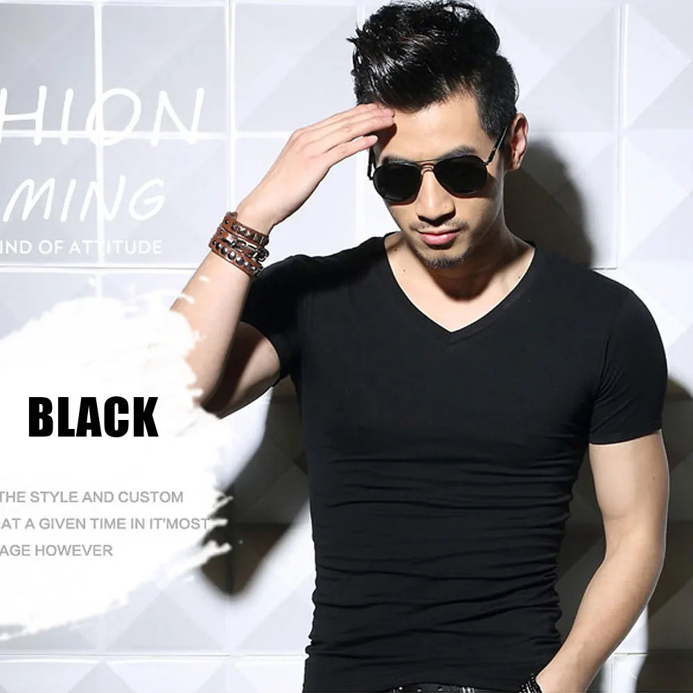 Men's T Shirt Short Sleeve Men T-Shirt O-Neck Slim Solid Color Half Sleeved Man Tops Tee Shirt For Male 2026 MRMT
