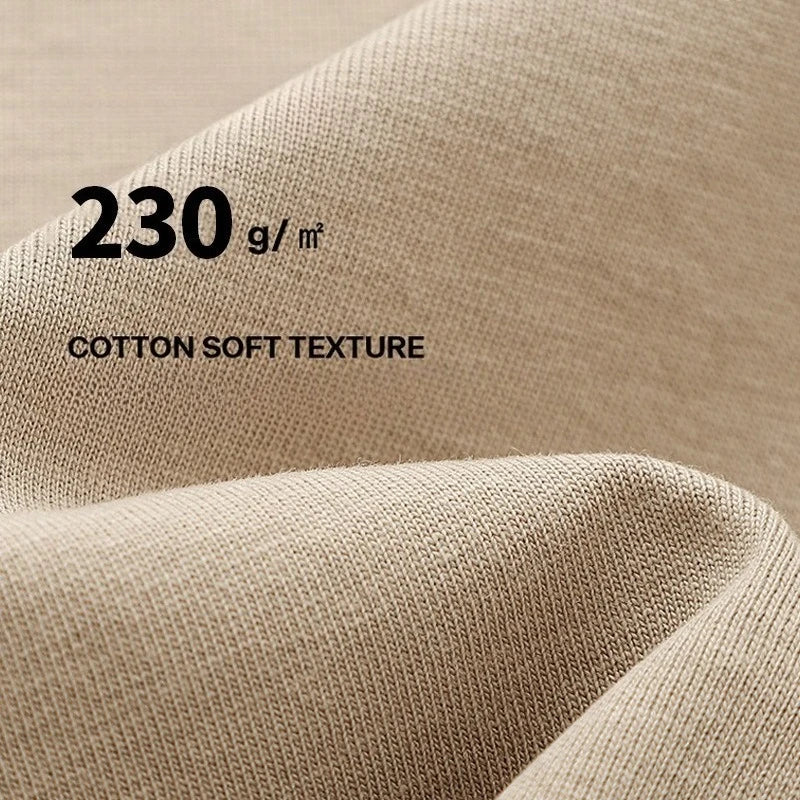 Pure Cotton 230g Heavy Short-sleeved 2026 New T-shirt Solid Color Loose Heavy Summer Casual Bottoming Shirt T-shirt