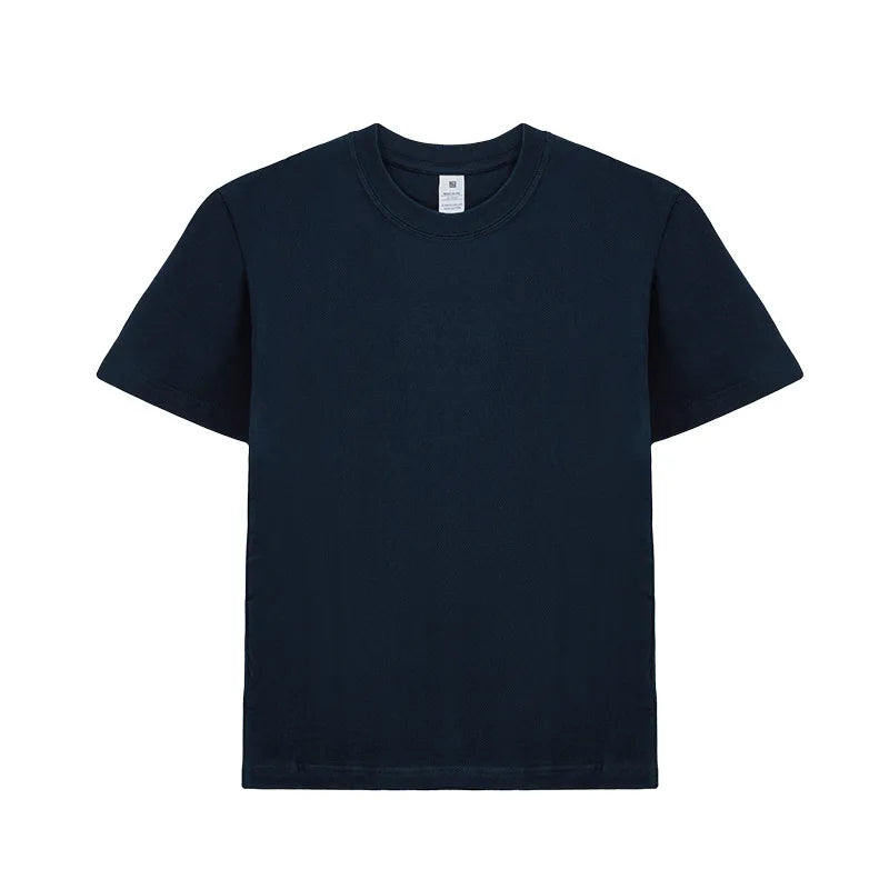 Pure Cotton 230g Heavy Short-sleeved 2026 New T-shirt Solid Color Loose Heavy Summer Casual Bottoming Shirt T-shirt