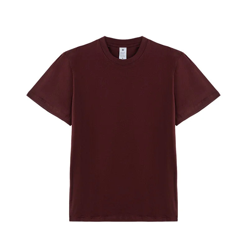 Pure Cotton 230g Heavy Short-sleeved 2026 New T-shirt Solid Color Loose Heavy Summer Casual Bottoming Shirt T-shirt