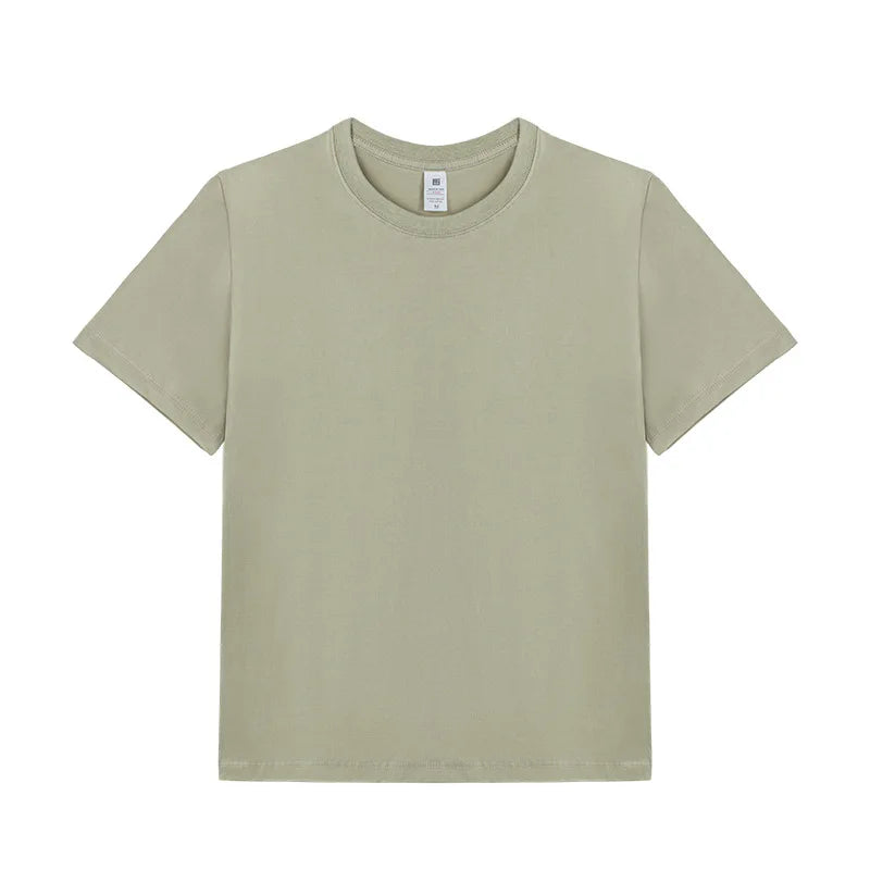 Pure Cotton 230g Heavy Short-sleeved 2026 New T-shirt Solid Color Loose Heavy Summer Casual Bottoming Shirt T-shirt