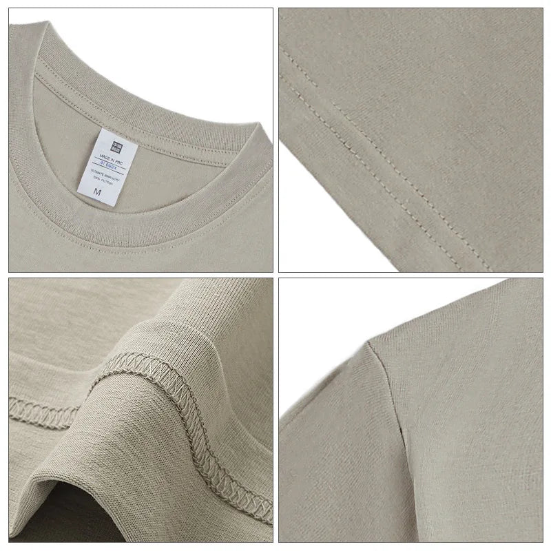 Pure Cotton 230g Heavy Short-sleeved 2026 New T-shirt Solid Color Loose Heavy Summer Casual Bottoming Shirt T-shirt