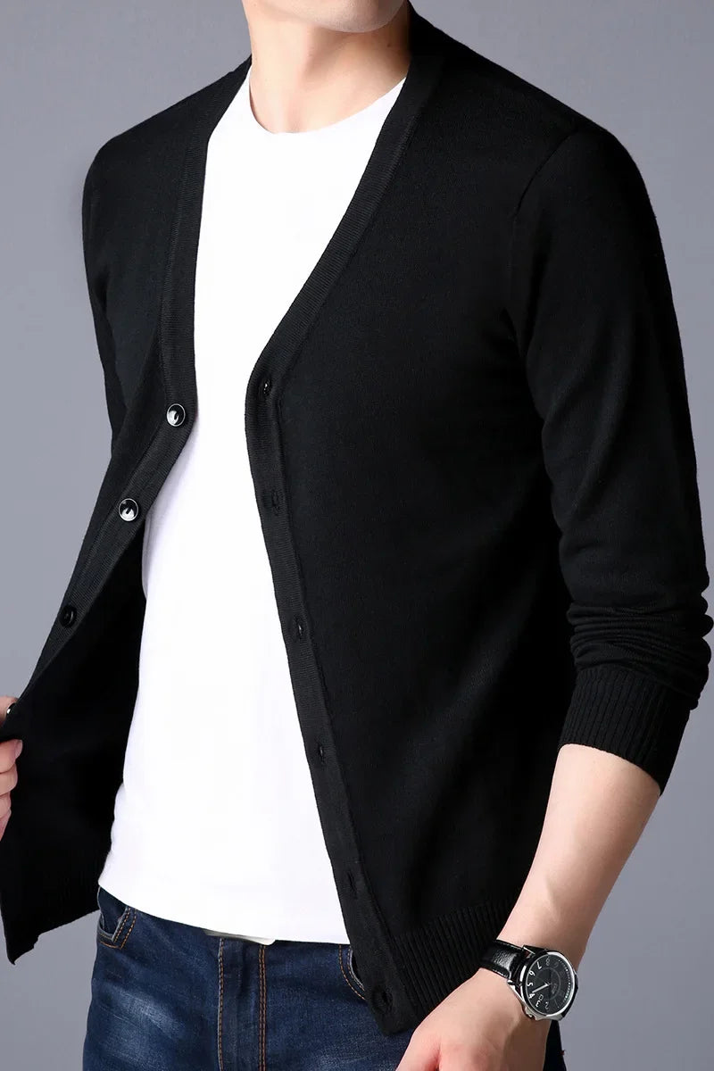 2026 Men's Sweater Jacket Knitted Long Sleeve Overcoat for Male Cardigan Sweater Jacket Clothing