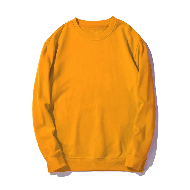 2026 New Men's Sweatshirts Tops Solid Color Men Round Neck Sweatshirts Jacket Long Sleeve Blank Man Cotton Sweater