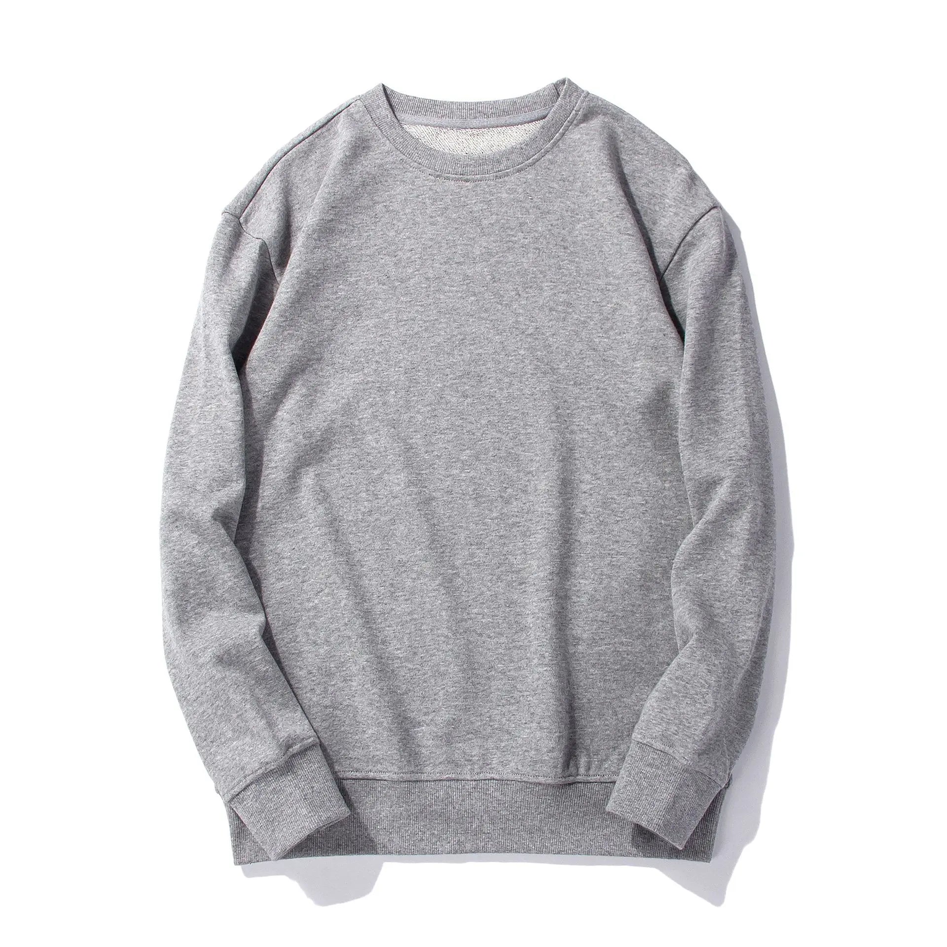 2026 New Men's Sweatshirts Tops Solid Color Men Round Neck Sweatshirts Jacket Long Sleeve Blank Man Cotton Sweater