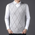 2026 New Men's Knitted Sweater Vests V-neck Middle-aged Men Sweaters Vest for Male Tops Man Knitted Vest Sweater