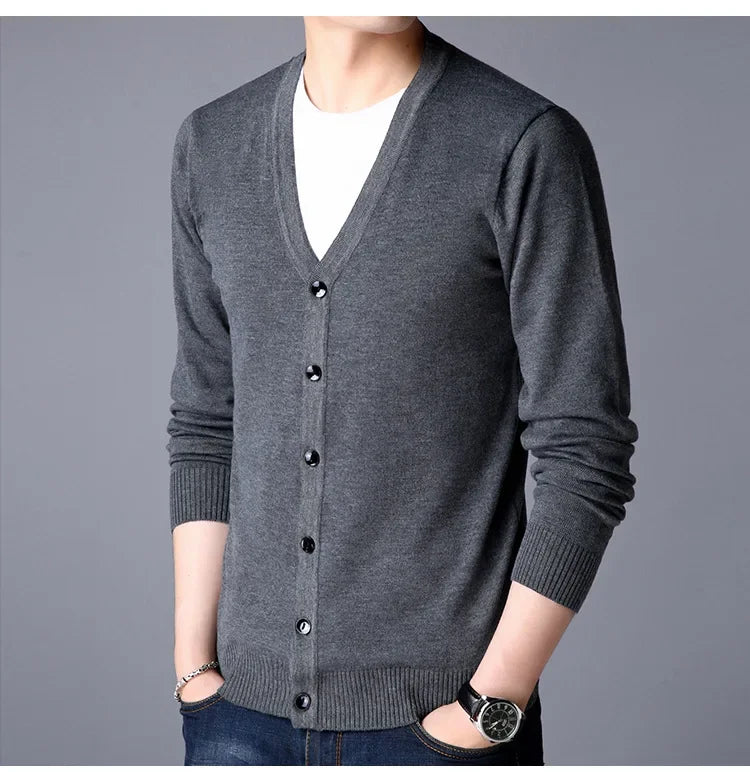 2026 Men's Sweater Jacket Knitted Long Sleeve Overcoat for Male Cardigan Sweater Jacket Clothing
