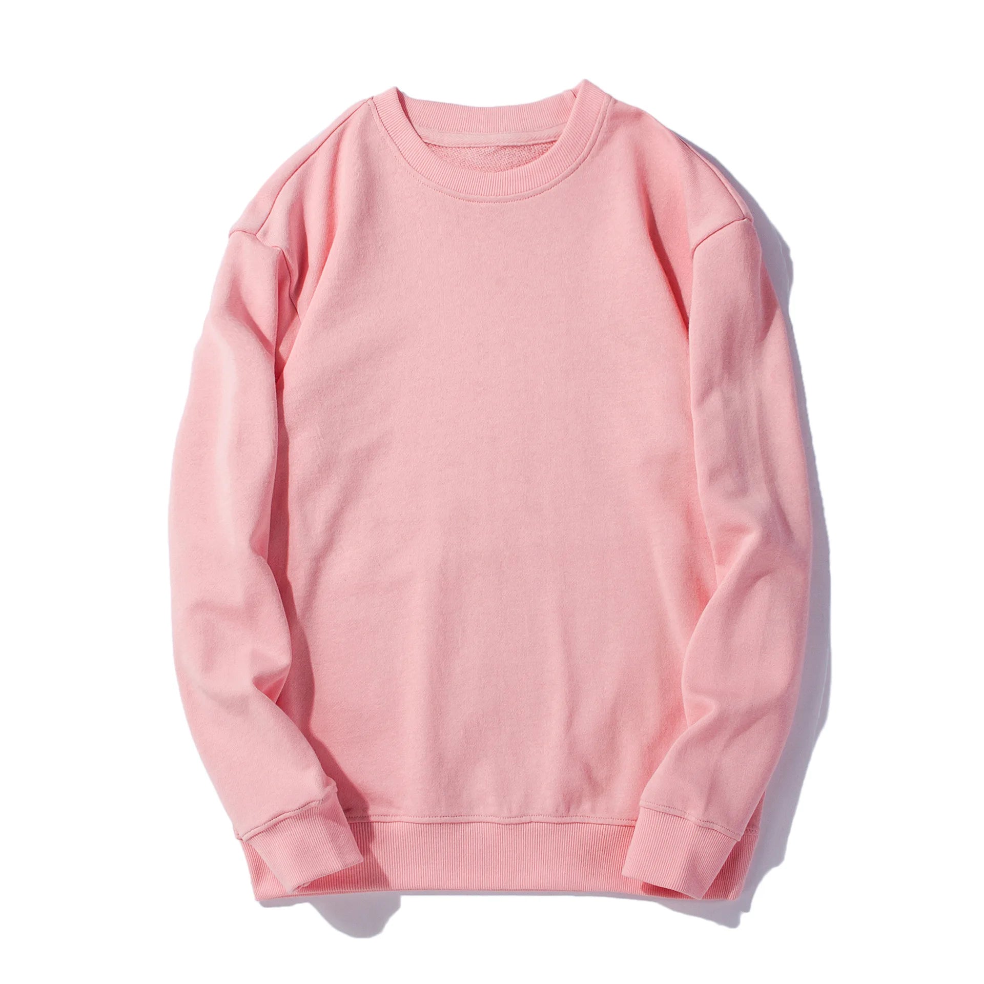 2026 New Men's Sweatshirts Tops Solid Color Men Round Neck Sweatshirts Jacket Long Sleeve Blank Man Cotton Sweater