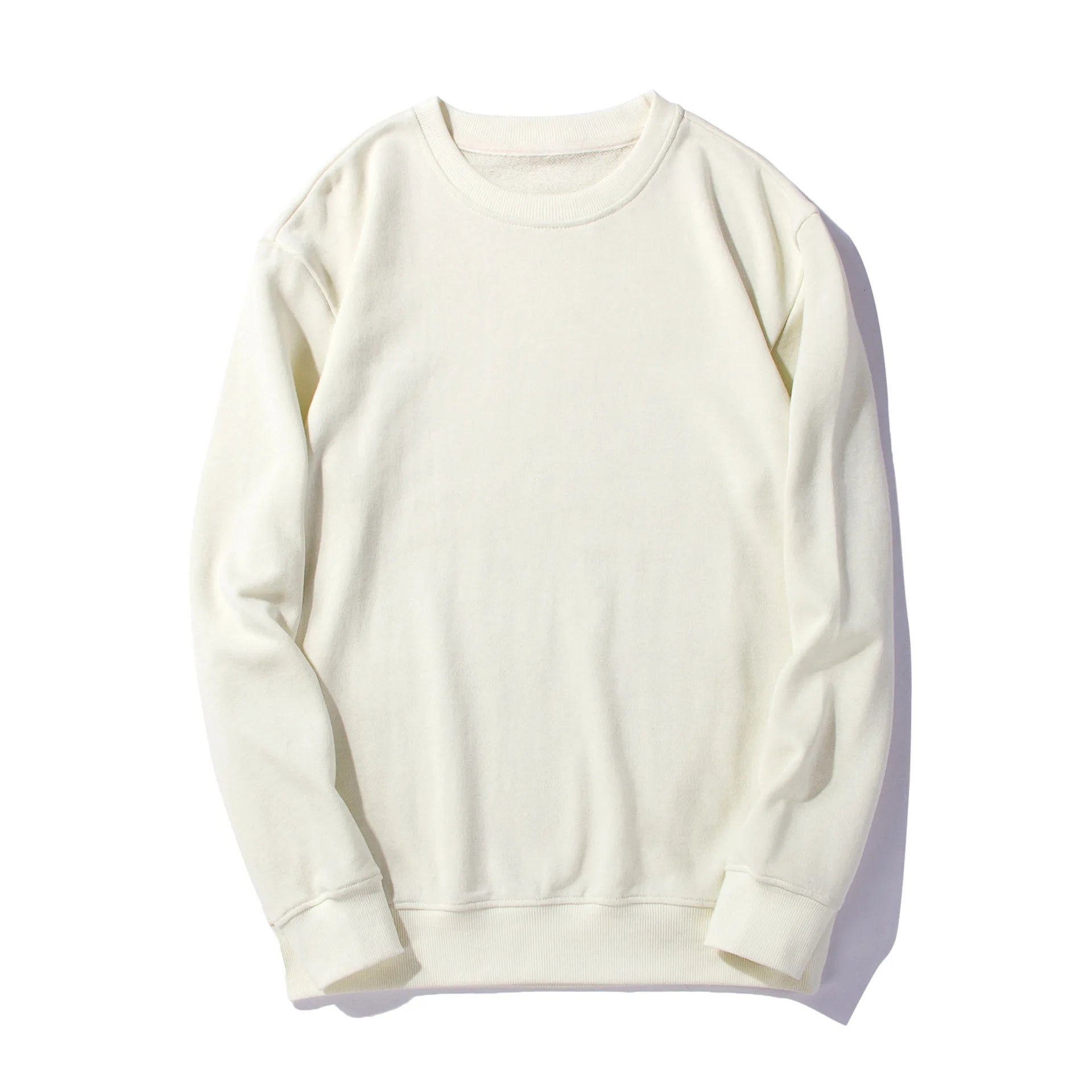 2026 New Men's Sweatshirts Tops Solid Color Men Round Neck Sweatshirts Jacket Long Sleeve Blank Man Cotton Sweater