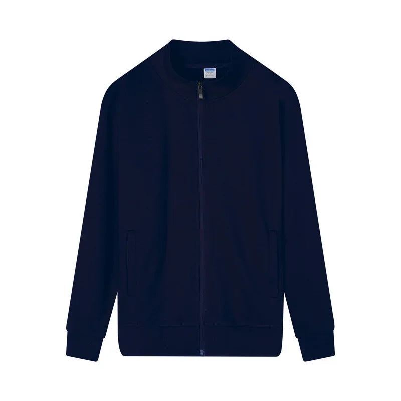 2026 New Men's Plus Velvet Stand Collar Fashion Casual Sweater Man's Wild Warm Jacket Top