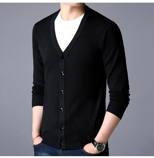 2026 Men's Sweater Jacket Knitted Long Sleeve Overcoat for Male Cardigan Sweater Jacket Clothing