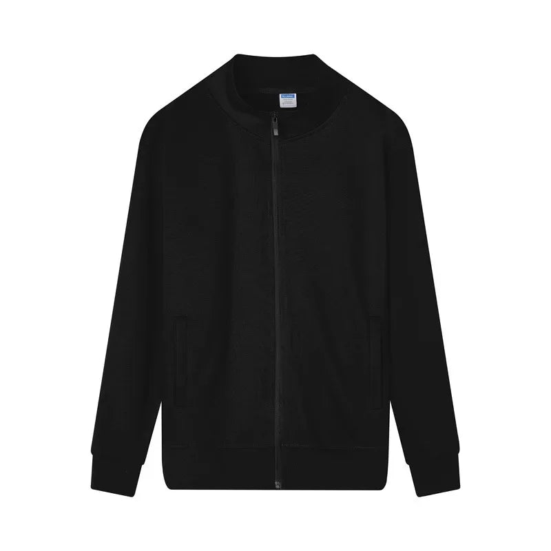 2026 New Men's Plus Velvet Stand Collar Fashion Casual Sweater Man's Wild Warm Jacket Top