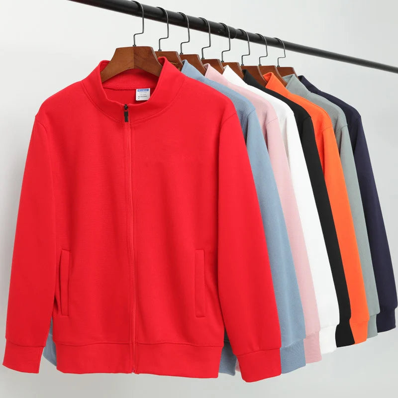 2026 New Men's Plus Velvet Stand Collar Fashion Casual Sweater Man's Wild Warm Jacket Top