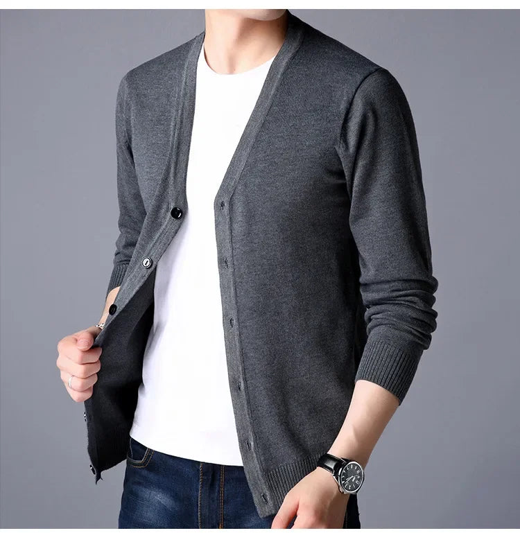 2026 Men's Sweater Jacket Knitted Long Sleeve Overcoat for Male Cardigan Sweater Jacket Clothing